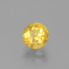 Berilo dorado amarillo natural de 0,82 ct, corte redondo, VS