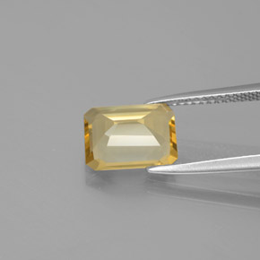 Berilo dorado amarillo natural de 2,11 ct, corte esmeralda, VS