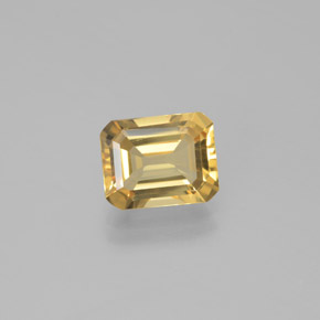 Berilo dorado amarillo natural de 2,24 ct, corte esmeralda, VVS-VS