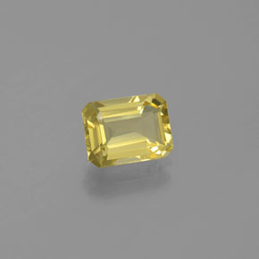 Berilo dorado amarillo natural de 1,38 ct, corte esmeralda, VVS-VS