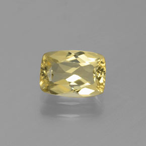 Berilo dorado amarillo natural de 0,77 ct, corte cojín, VVS-VS
