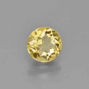 Berilo dorado amarillo natural de 0,82 ct, corte redondo, VVS-VS