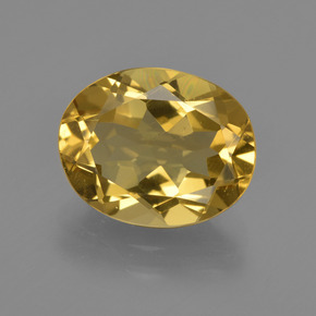 Berilo dorado oro natural de 4,23 ct, corte óvalo, VS