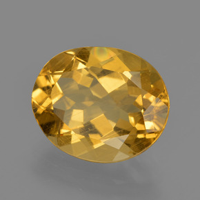 Berilo dorado oro natural de 4,34 ct, corte óvalo, VS