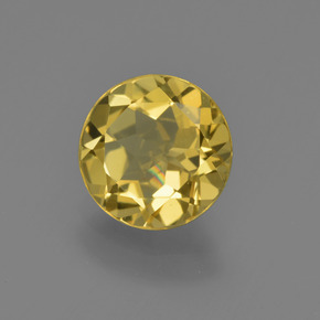 Berilo dorado oro natural de 1,40 ct, corte redondo, VVS