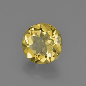 Berilo dorado oro natural de 2,04 ct, corte redondo, VS