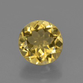 Berilo dorado oro natural de 1,82 ct, corte redondo, VVS