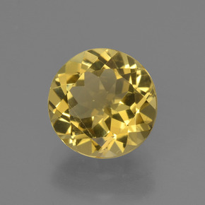 Berilo dorado oro natural de 1,82 ct, corte redondo, VVS