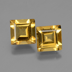 Gemas de berilo dorado dorado natural de 2,74 ct, cuadrado, VVS-VS