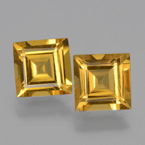 Gemas de berilo dorado amarillo natural de 2,92 ct, cuadrado, VVS-VS