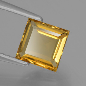 Berilo dorado oro natural de 1,18 ct, cuadrado, VVS-VS