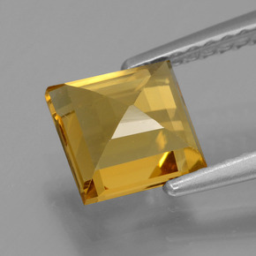 Berilo dorado oro natural de 1,18 ct, cuadrado, VVS-VS