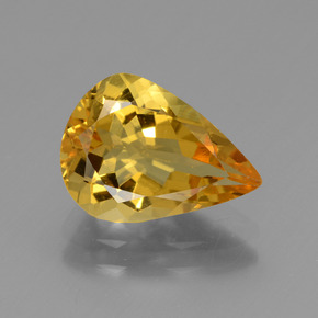 Berilo dorado oro natural de 2,30 ct, en forma de pera, VVS