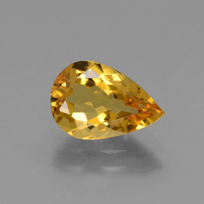 Berilo dorado amarillo natural de 1,64 ct, en forma de pera, VVS