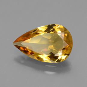Berilo dorado oro natural de 2,07 ct, en forma de pera, VVS-VS