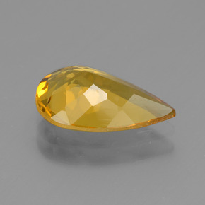Berilo dorado oro natural de 2,07 ct, en forma de pera, VVS-VS