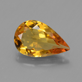 Berilo dorado oro natural de 1,95 ct, en forma de pera, VVS-VS