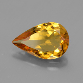 Berilo dorado oro natural de 1,95 ct, en forma de pera, VVS-VS