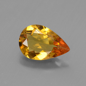 Berilo dorado oro natural de 1,46 ct, en forma de pera, VVS
