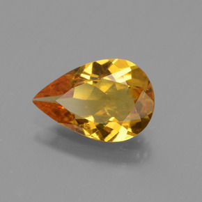 Berilo dorado oro natural de 1,46 ct, en forma de pera, VVS