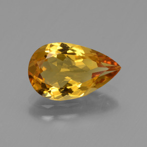 Berilo dorado oro natural de 1,70 ct, en forma de pera, VVS
