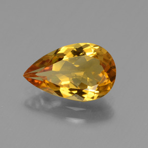 Berilo dorado oro natural de 1,70 ct, en forma de pera, VVS