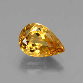 Berilo dorado oro natural de 1,85 ct, en forma de pera, VVS