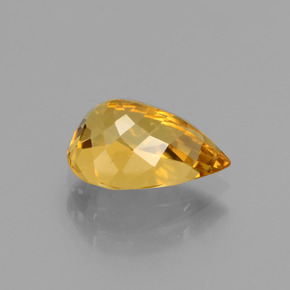 Berilo dorado oro natural de 1,85 ct, en forma de pera, VVS