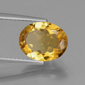 Berilo dorado oro natural de 2,02 ct, corte óvalo, VVS-VS