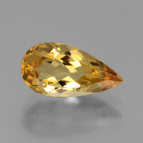 Berilo dorado amarillo natural de 2,49 ct, en forma de pera, VVS-VS