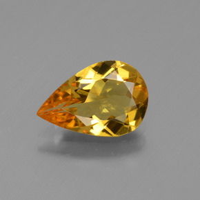Berilo dorado oro natural de 1,18 ct, en forma de pera, VVS