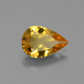 Berilo dorado oro natural de 1,18 ct, en forma de pera, VVS