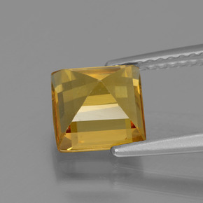 Berilo dorado amarillo natural de 1,77 ct, cuadrado, VVS-VS