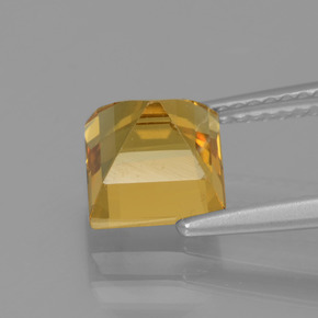 Berilo dorado oro natural de 1,92 ct, cuadrado, VVS-VS