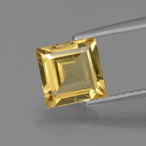 Berilo dorado amarillo natural de 1,33 ct, cuadrado, VVS-VS