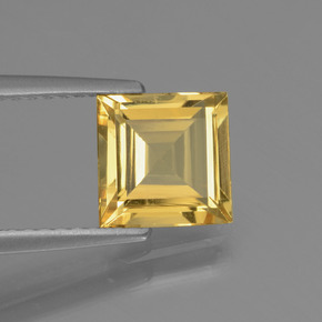 Berilo dorado amarillo natural de 1,33 ct, cuadrado, VVS-VS
