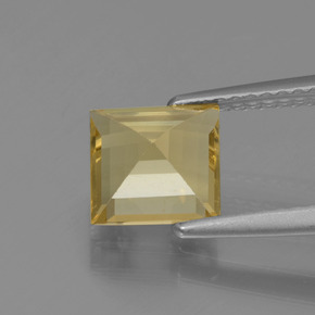 Berilo dorado amarillo natural de 1,33 ct, cuadrado, VVS-VS
