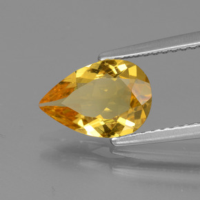Berilo dorado oro natural de 1,22 ct, en forma de pera, VVS-VS