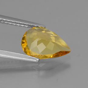 Berilo dorado oro natural de 1,22 ct, en forma de pera, VVS-VS
