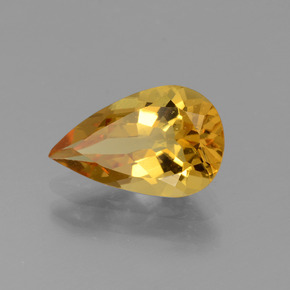 Berilo Dorado Dorado amarillo natural de 1.62 ct, En forma de pera, VVS-VS