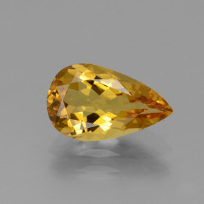 Berilo dorado oro natural de 1,70 ct, en forma de pera, VVS-VS
