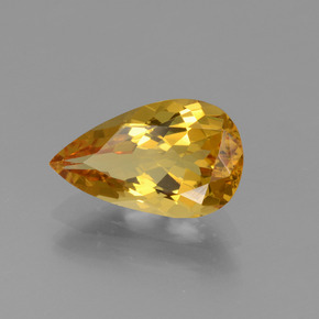 Berilo dorado oro natural de 1,70 ct, en forma de pera, VVS-VS