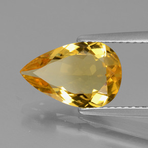 Berilo dorado amarillo natural de 1,94 ct, en forma de pera, VVS-VS