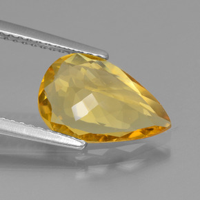 Berilo dorado amarillo natural de 1,94 ct, en forma de pera, VVS-VS