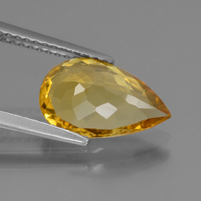 Berilo dorado oro natural de 2,05 ct, en forma de pera, VVS-VS