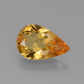 Berilo dorado oro natural de 1,38 ct, en forma de pera, VVS