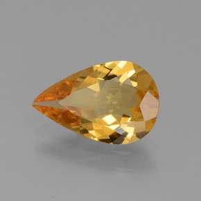 Berilo dorado oro natural de 1,38 ct, en forma de pera, VVS