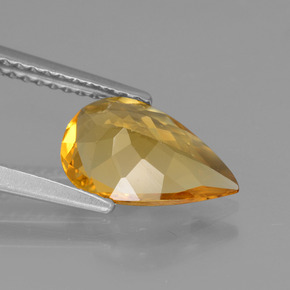 Berilo dorado oro natural de 1,38 ct, en forma de pera, VVS
