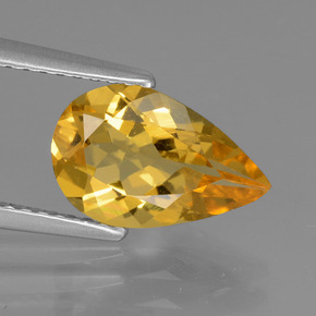 Berilo dorado amarillo natural de 1,65 ct, en forma de pera, VVS
