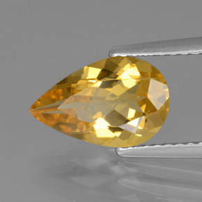 Berilo dorado amarillo natural de 1,65 ct, en forma de pera, VVS